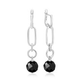 Cercei argint lungi cu onix negru si tortita DiAmanti SK25258EL-G